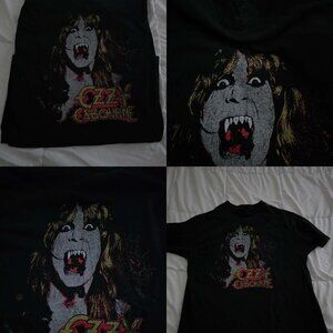 OZZY OSBOURNE TEE - "SPEAK OF THE DEVIL" / "VAMPIRE FACE" TEE - SIZE LARGE
